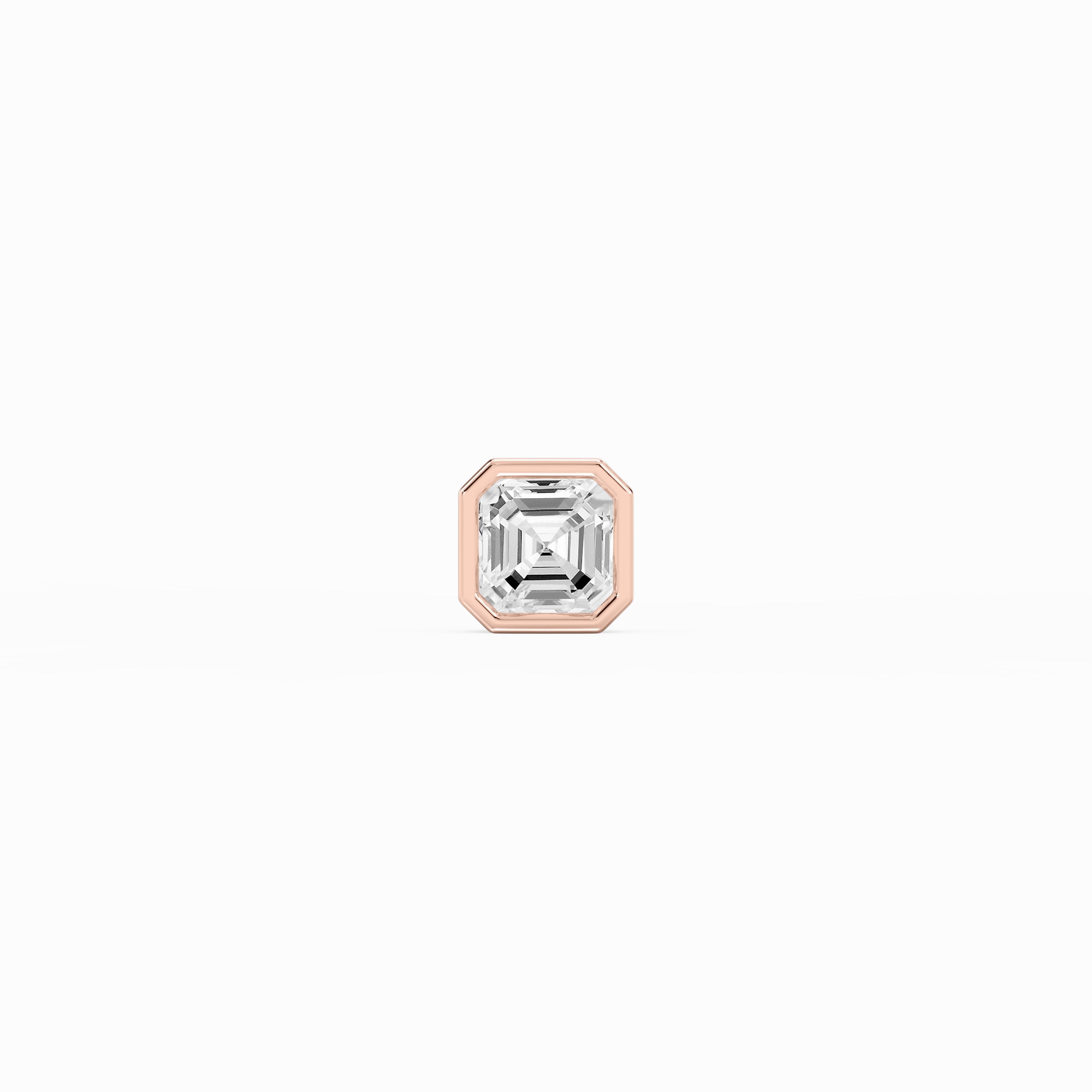 Linear Jewelry Opulent Trinket Asscher Lab Grown Diamond Bezel Set Single Stud Earring