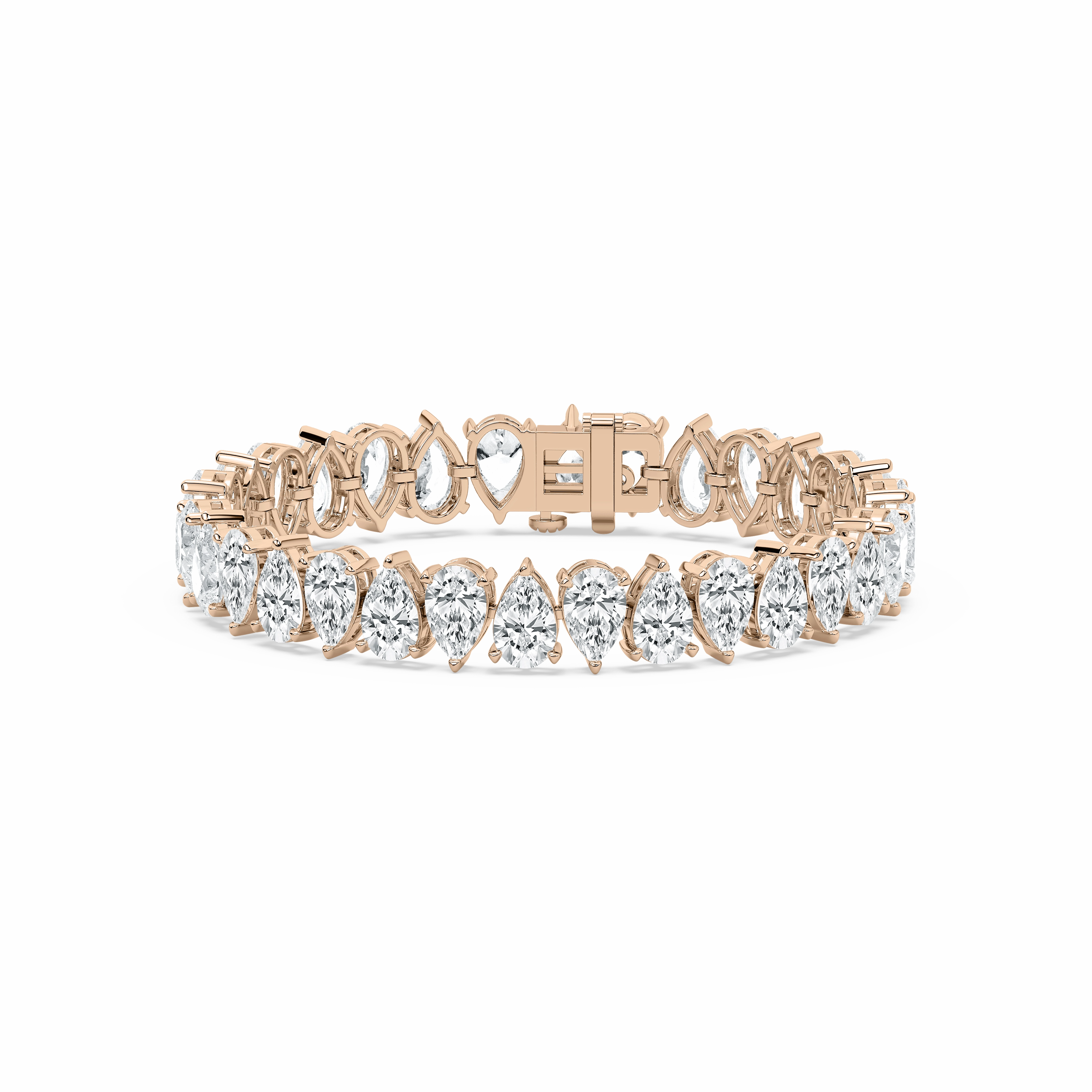 32 ctw Pear Lab Grown Diamond Alternating Tennis Bracelet  - 7 Inches Happy Combinations