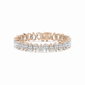 Interactive Piece 32 ctw Pear Lab Grown Diamond Alternating Tennis Bracelet  - 7 Inches