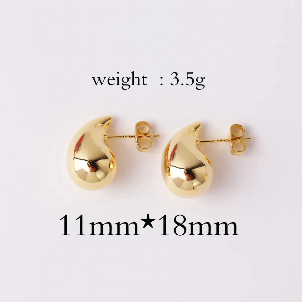 Extra Large Drop Earring Oversized Chunky Hoop Earrings Lightweight Hypoallergenic Gold Plated