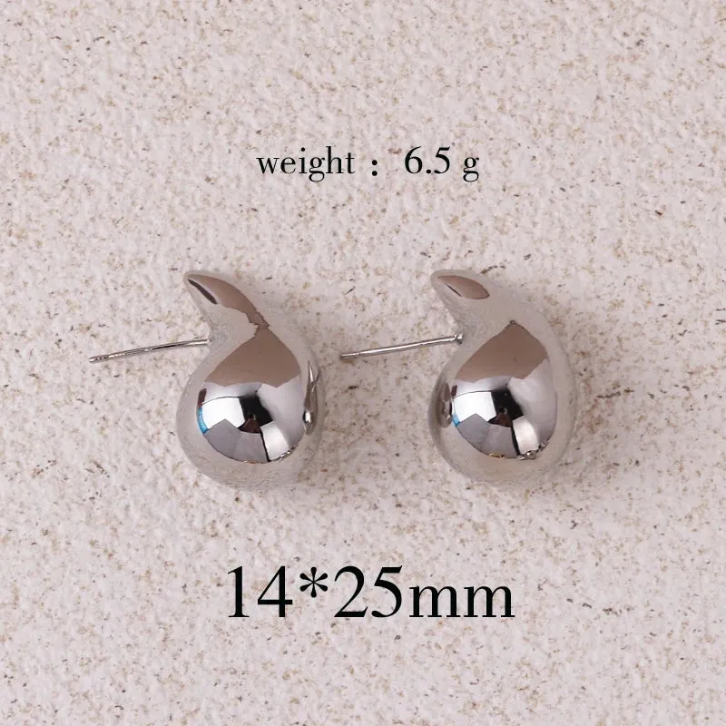 Extra Large Drop Earring Oversized Chunky Hoop Earrings Lightweight Hypoallergenic Gold Plated