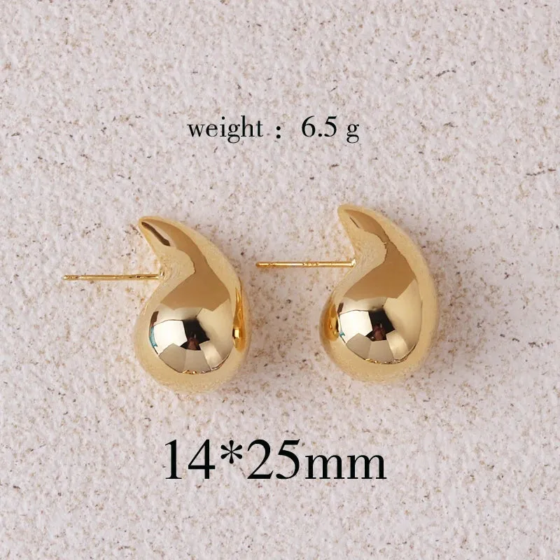 Extra Large Drop Earring Oversized Chunky Hoop Earrings Lightweight Hypoallergenic Gold Plated