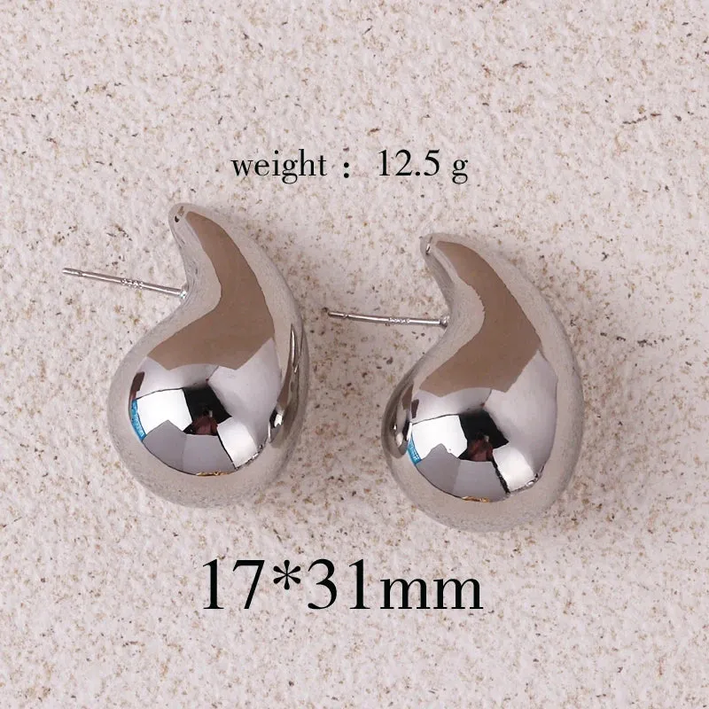 Extra Large Drop Earring Oversized Chunky Hoop Earrings Lightweight Hypoallergenic Gold Plated