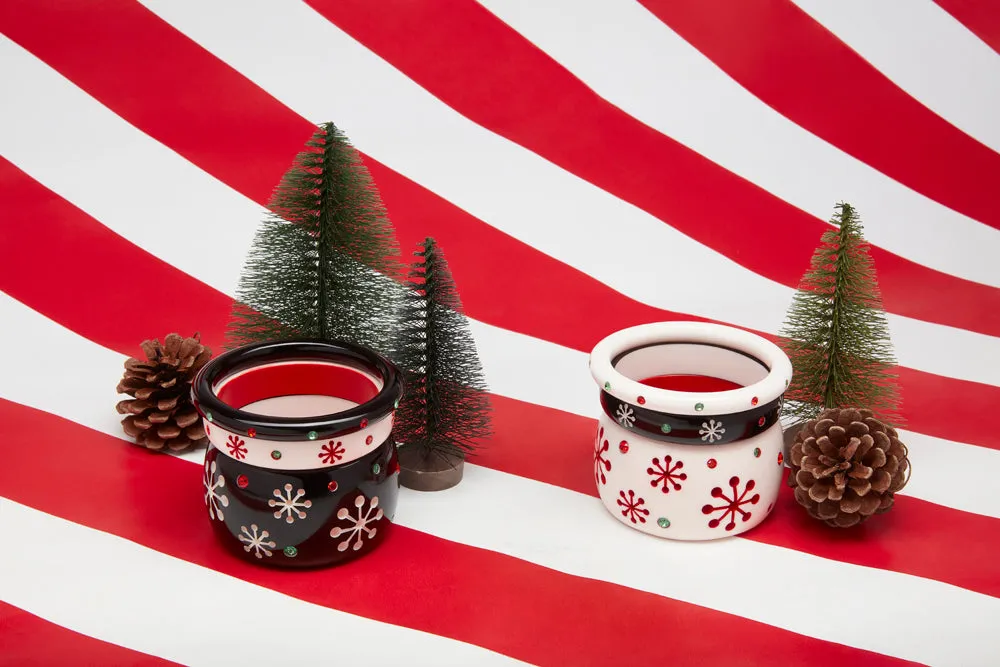 Extra Wide Musta Atomic Snowflake Bangle