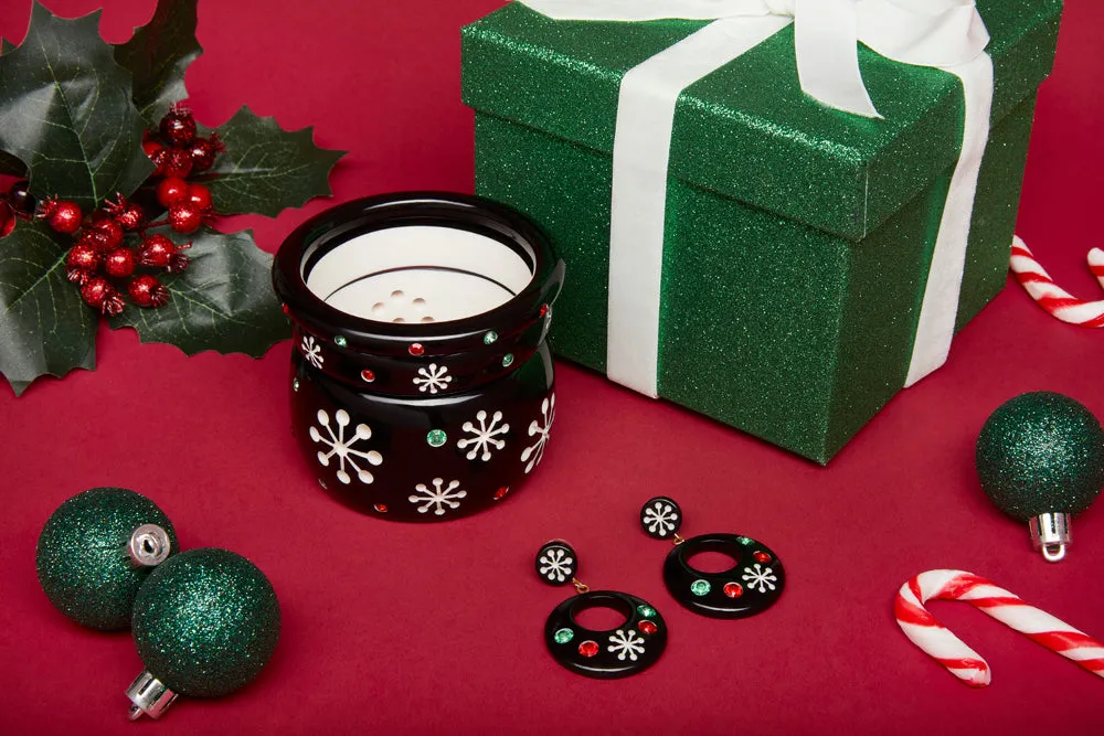Extra Wide Musta Atomic Snowflake Bangle