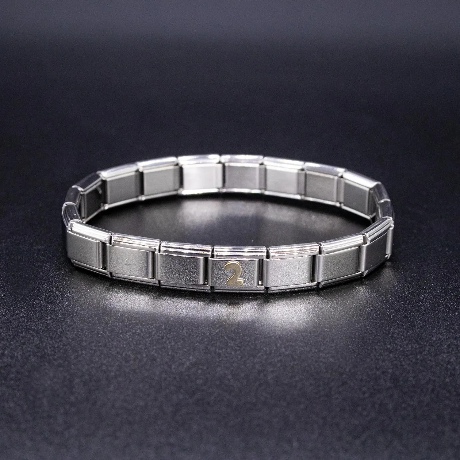 Fablinks Italian Charm Number, 9mm Gold Bracelet Link Charms Jewelry for Women, Stainless Steel Numbers Bracelets Links for Men