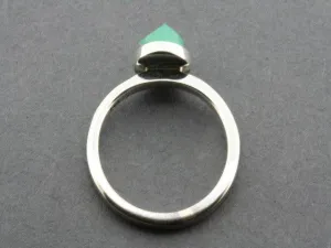 faceted chrysoprase stackable ring