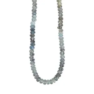 Faceted Moss Aquamarine Beaded Necklace - 20"