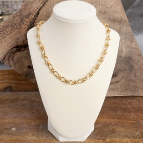 Fancy Chunky Chain Necklace ?C Gold Tone Classic Piece