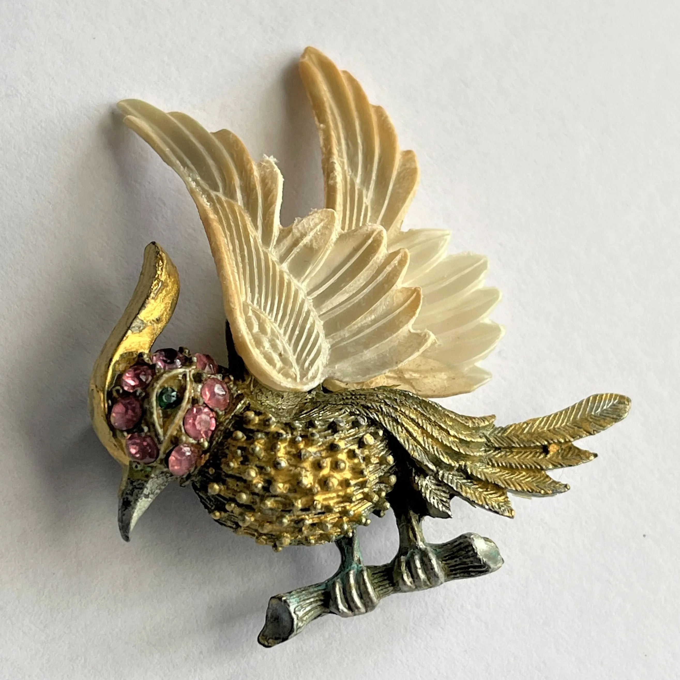 Fantasy Resin Mid Century Bird Brooch