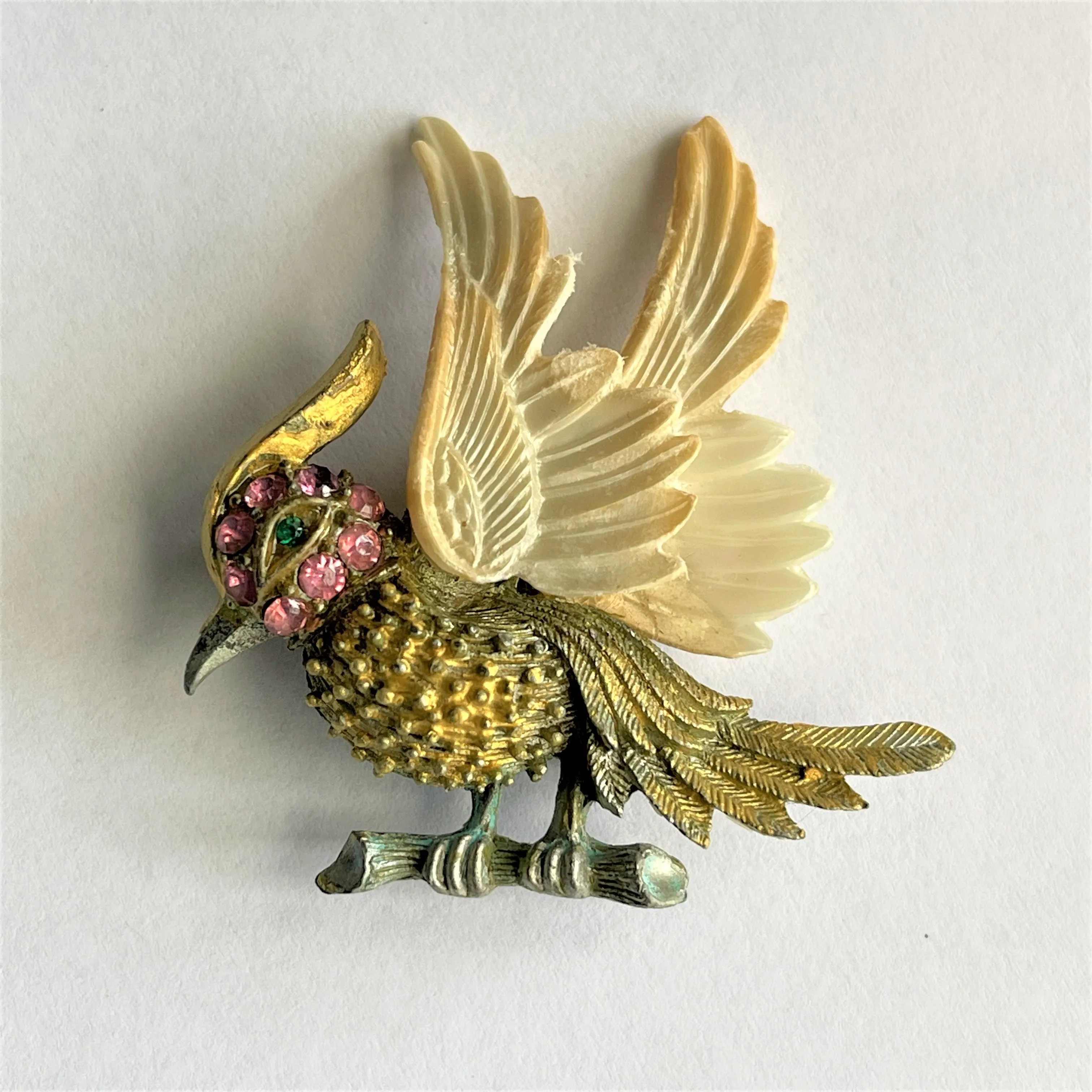 Fantasy Resin Mid Century Bird Brooch