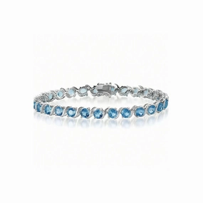 highly recommended Fantasy Blue Topaz Tennis Bracelet in 925 Sterling Silver