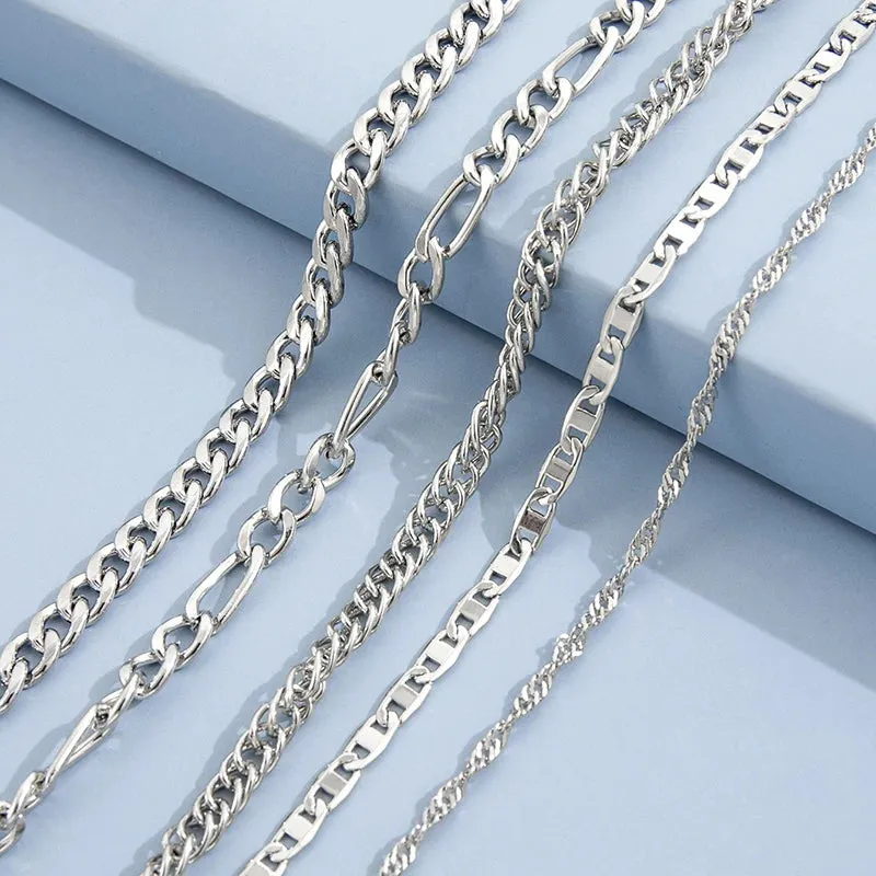 Fashion Metal Chain Anklet Set For Women Vintage Ankle Bracelets