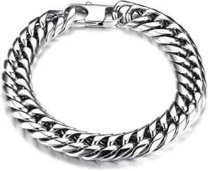 Fashion Month Mens Link Chain Bracelets Bangles Stainless Steel Wrist Band Hand Chain Male Jewelry Gift