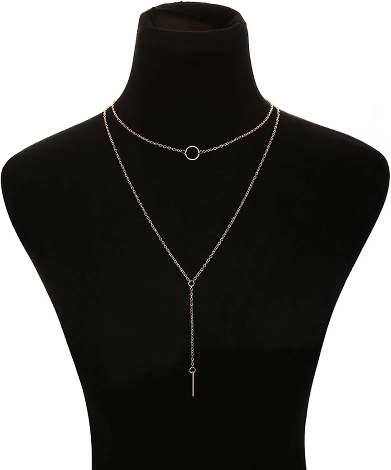 Fashion Multi-Layer Necklace for Women Bohemia Layered Choker Minimalist Design Layering Chain (Gold, One Size)