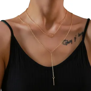 Fashion Multi-Layer Necklace for Women Bohemia Layered Choker Minimalist Design Layering Chain (Gold, One Size)