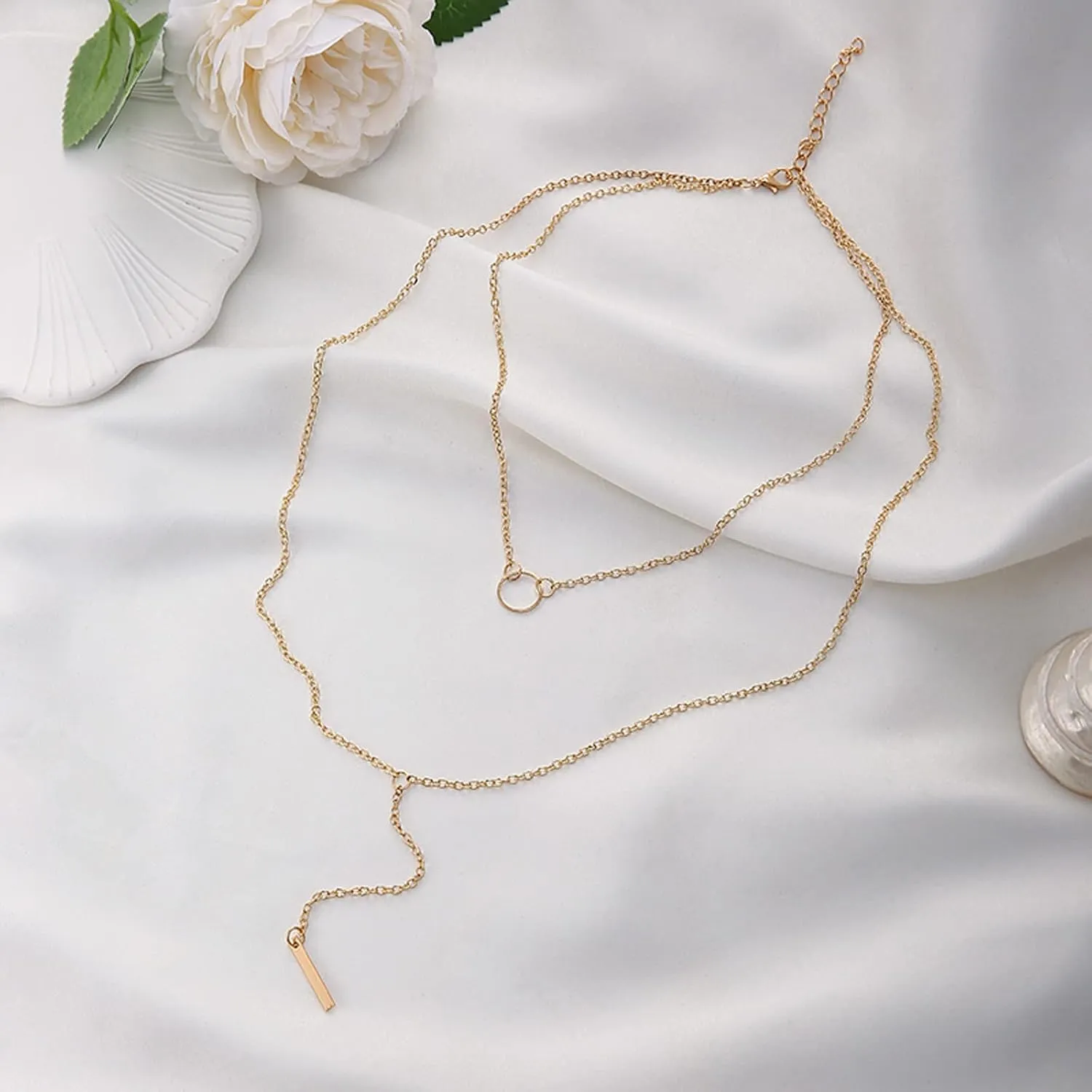 Fashion Multi-Layer Necklace for Women Bohemia Layered Choker Minimalist Design Layering Chain (Gold, One Size)