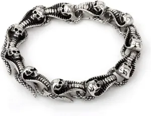 Fashion Punk Skull Stainless Steel Charm Bracelets Rock Cool Bracelets&Bangles Men's Pulsera Jewelry Gift for Friends