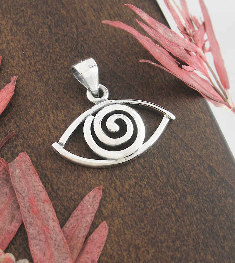 Wedding Piece Evil Eye With Spiral Cut-Out Pendant