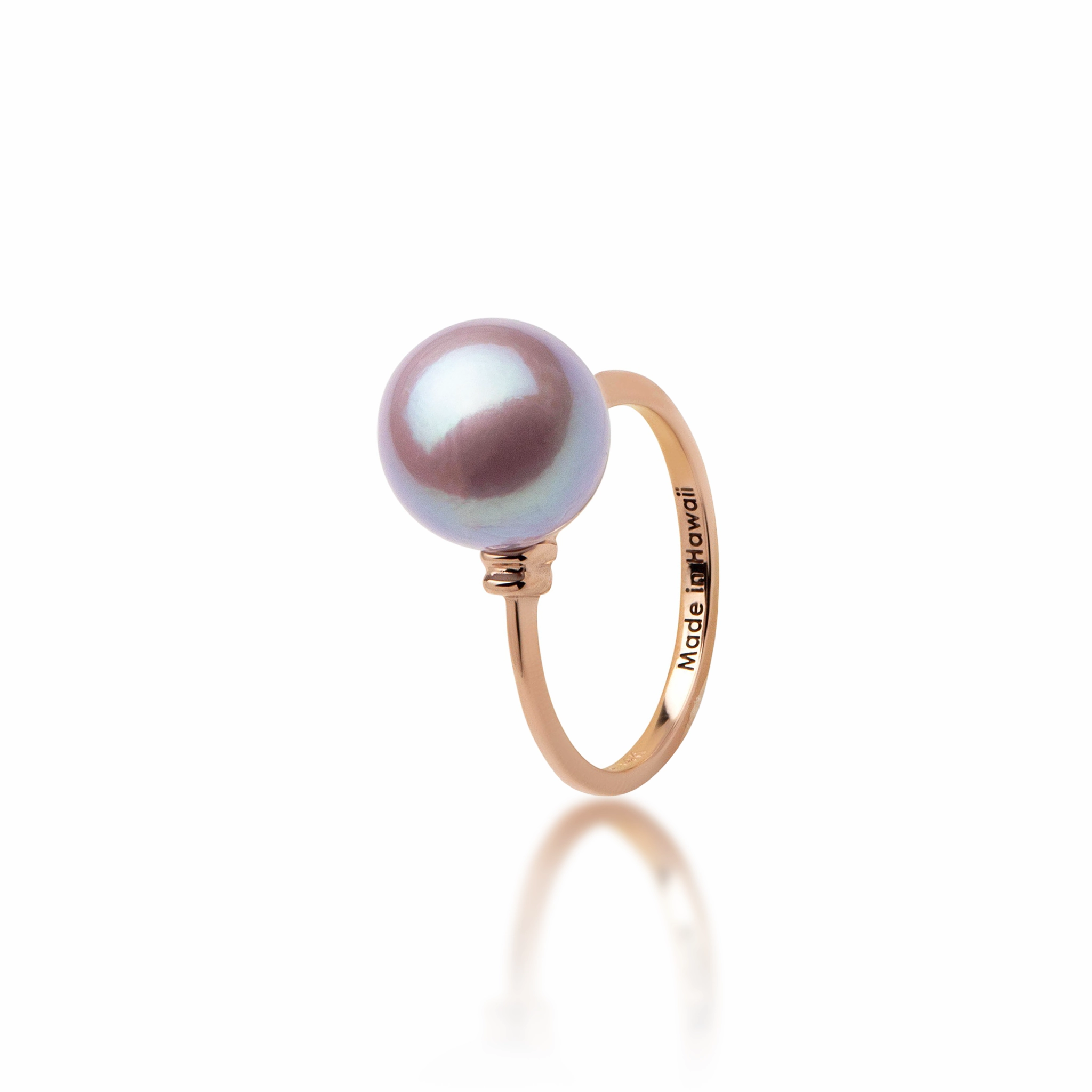 Lilac Freshwater Pearl Ring in Rose Gold - 10-11mm Glam Finish Charming Edge