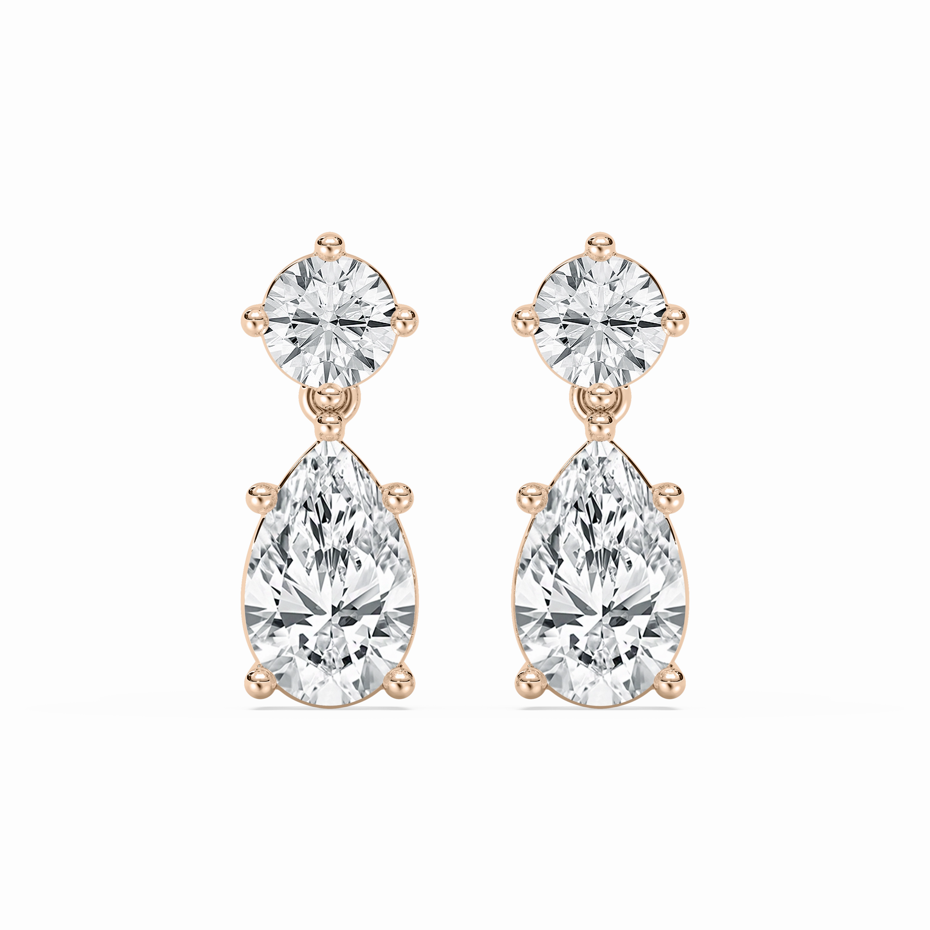 Decorative Trinket Gorgeous Design 2 ??? ctw Pear and Round Lab Grown Diamond Drop Earrings