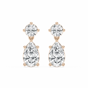 Decorative Trinket Gorgeous Design 2 ??? ctw Pear and Round Lab Grown Diamond Drop Earrings