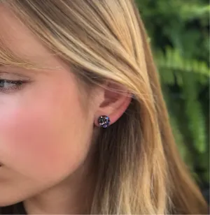 Faux Druzy Earrings on Hypoallergenic Plastic Posts 10mm (Purple Blue)