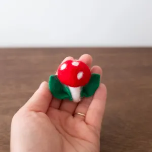 Felt Red Toadstool Mushroom Hair Clip