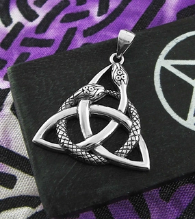 For Graduation Triquetra Knot With Ouroboros Pendant