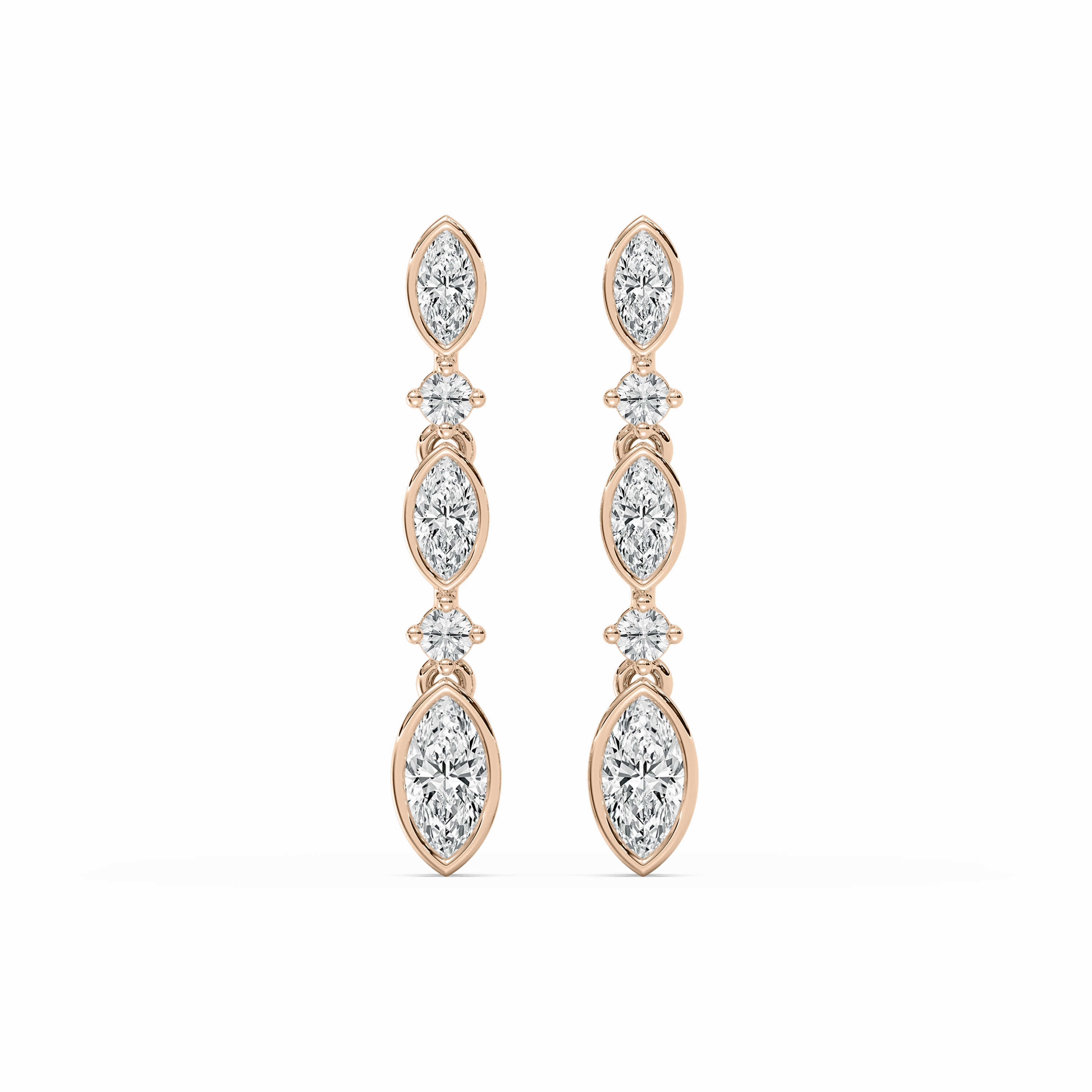 5/8 ctw Marquise and Round Lab Grown Diamond Drop Earrings Chic Essential High-Quality Must-Have