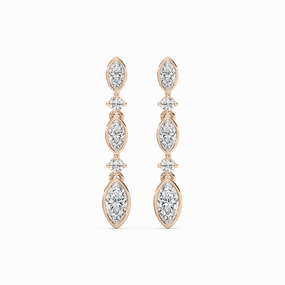 5/8 ctw Marquise and Round Lab Grown Diamond Drop Earrings Simple Style