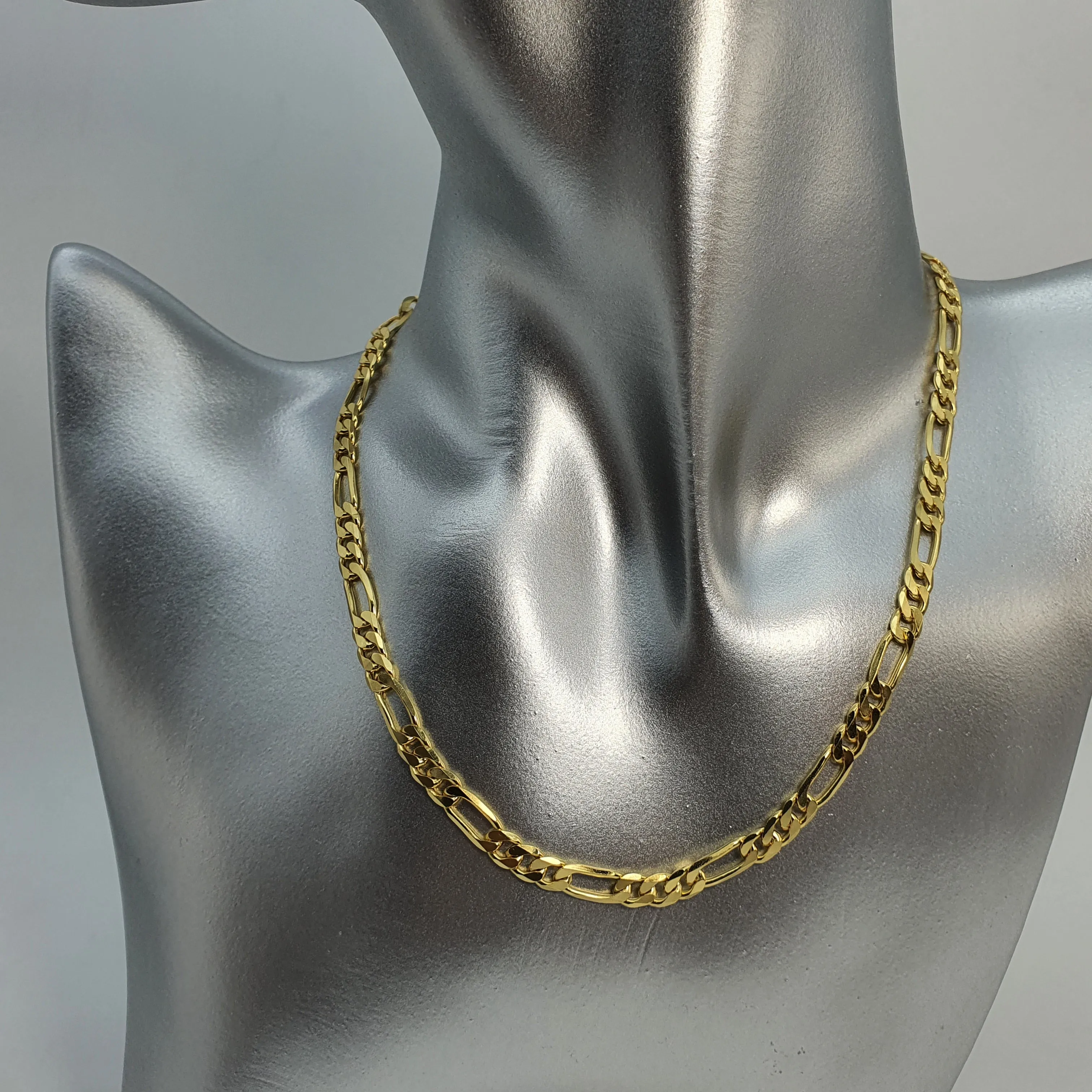 Figaro Chain Necklace, Sterling Silver