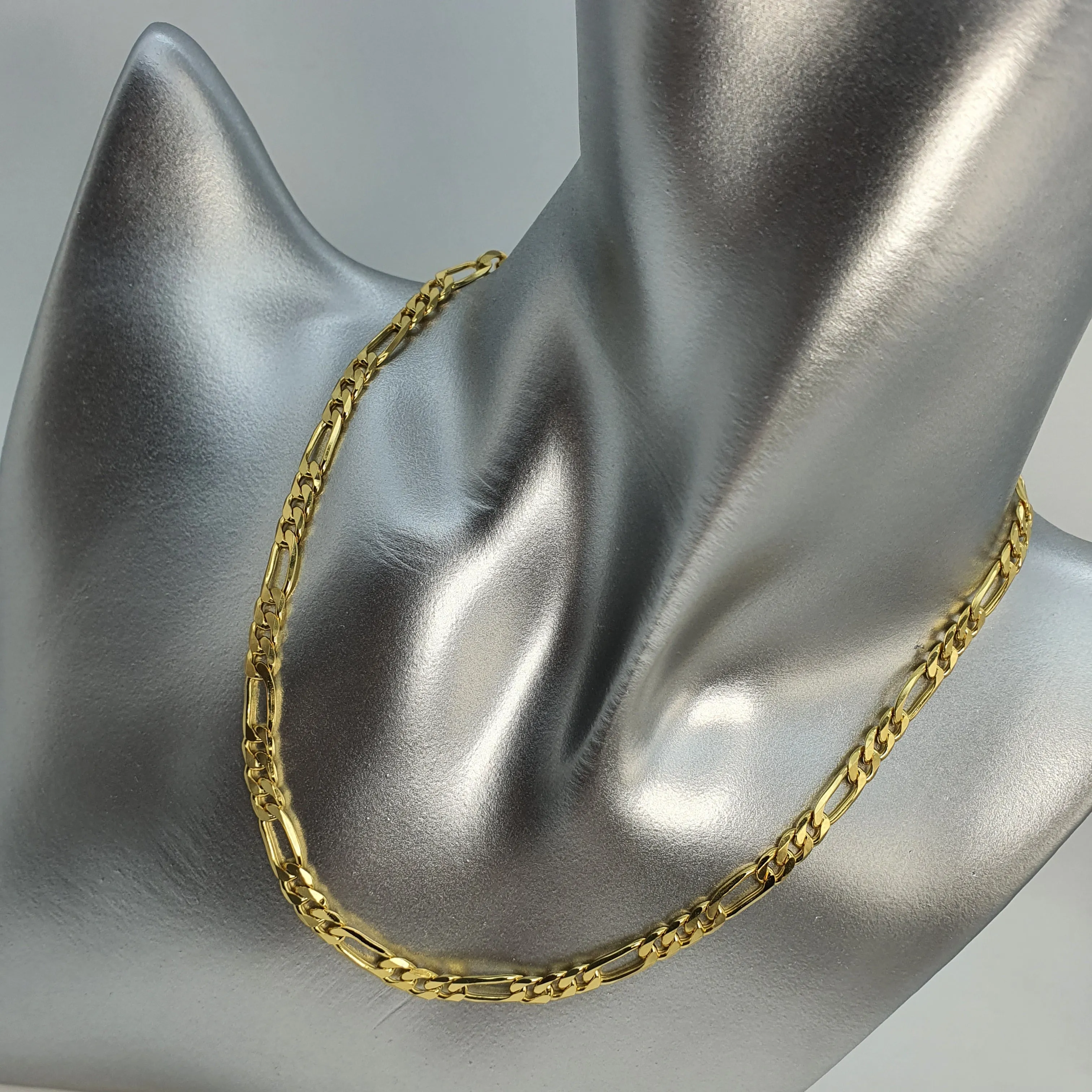 Figaro Chain Necklace, Sterling Silver