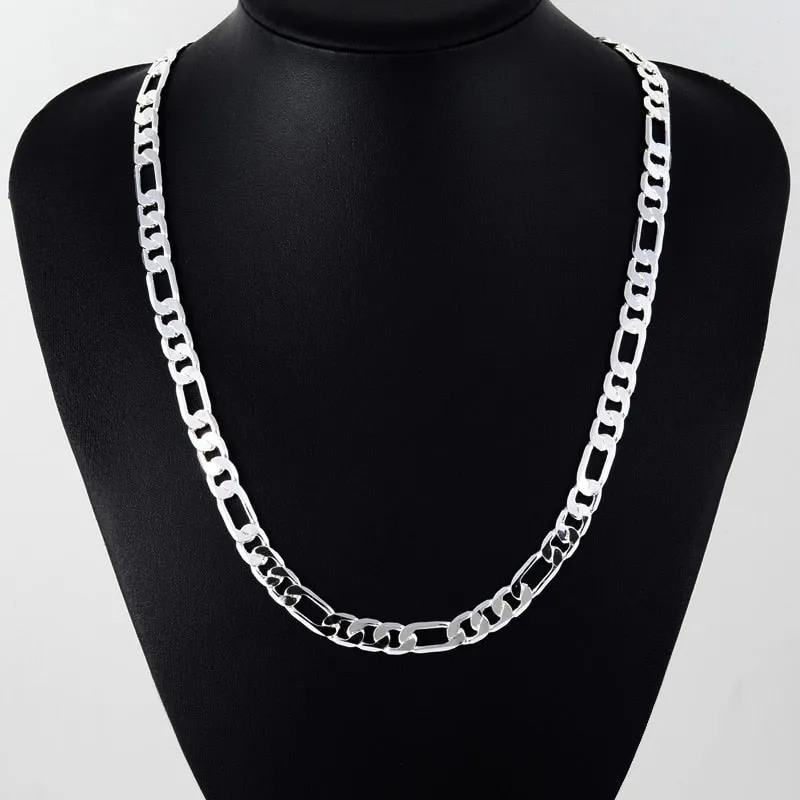 Figaro Link Necklace | Figaro Chain Necklace | Stainless Steel Necklace Chain For Men | 8MM 20'' 50cm Chain Figaro Necklace | Men Chain Gift