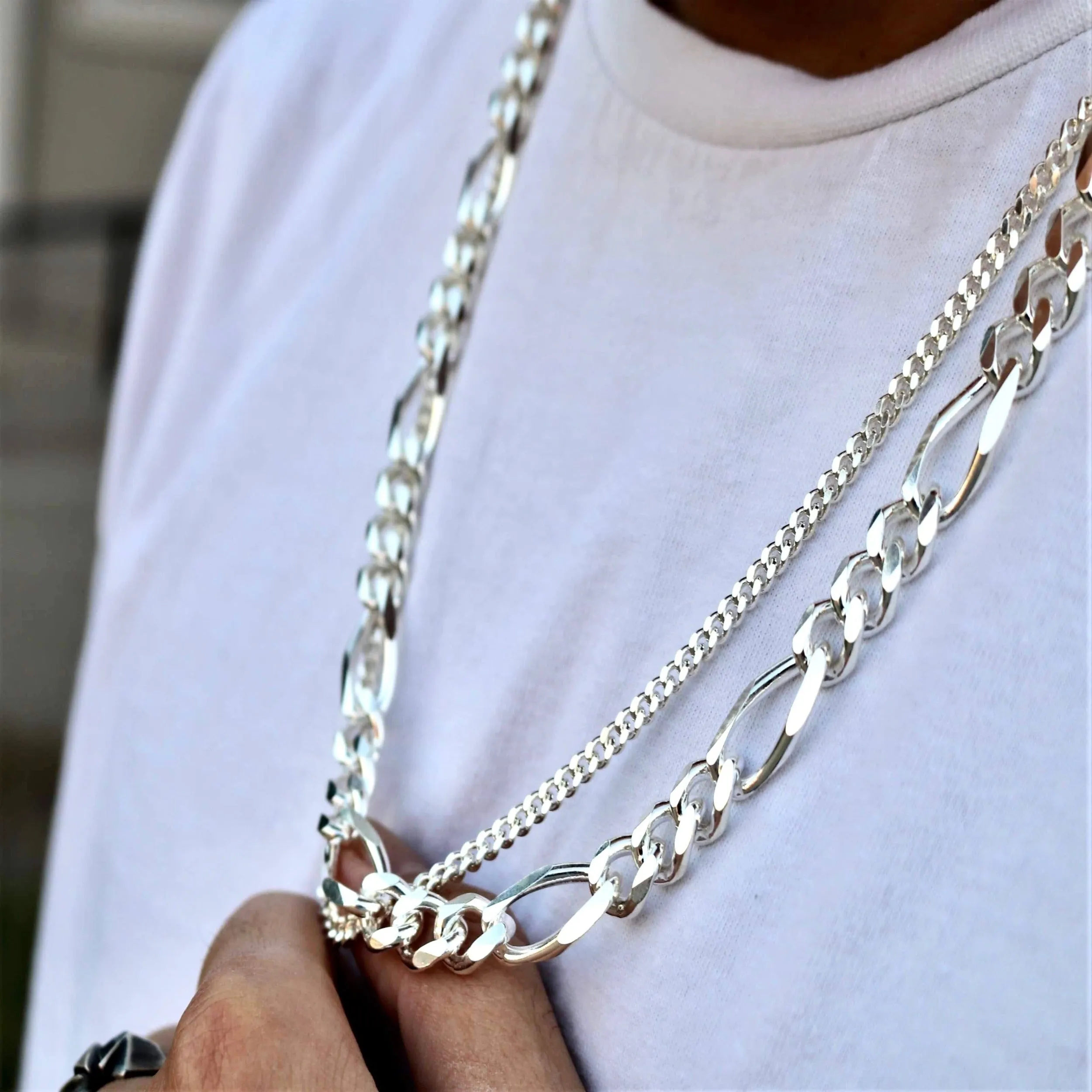 Figaro Premium Silver Chain