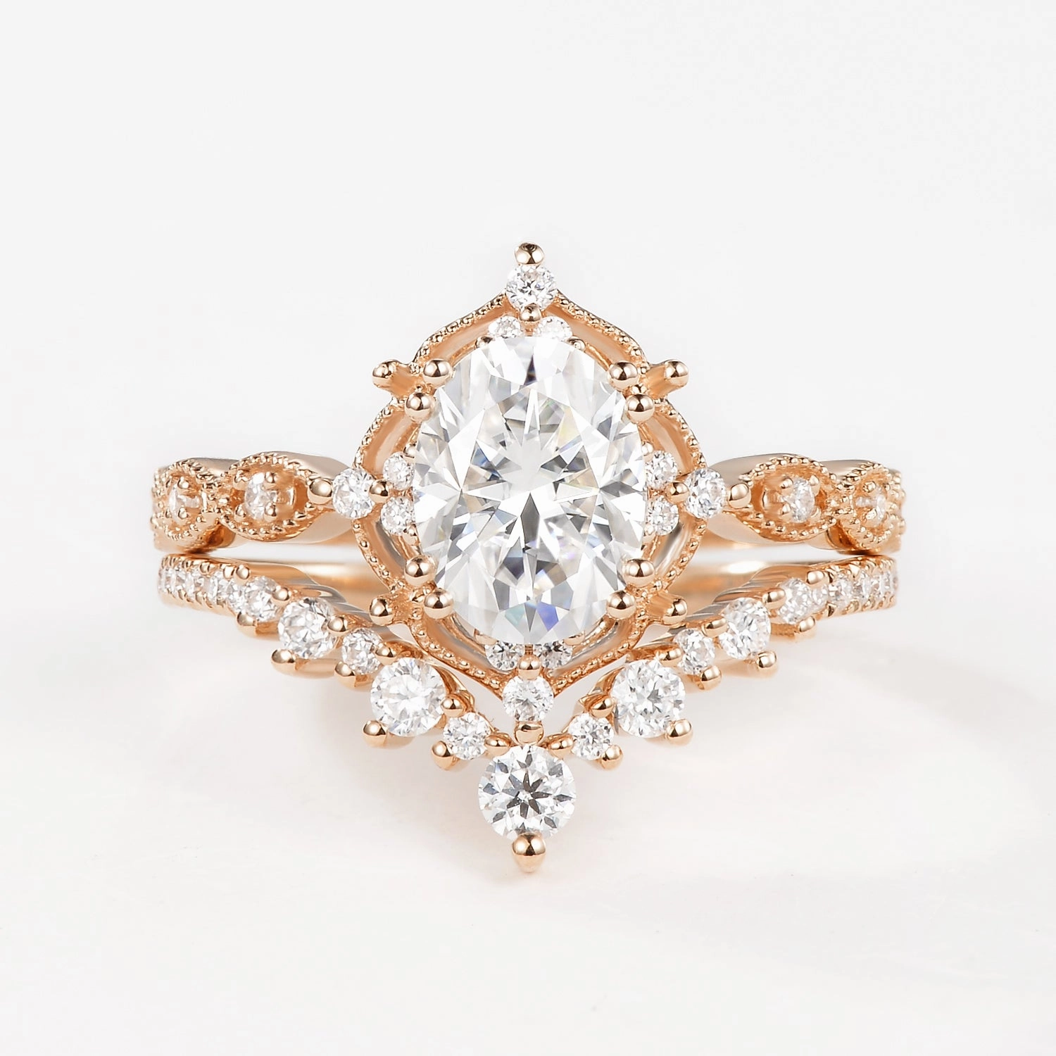 Signature Vintage - Oval Cut Vintage Ring Set 2pcs - Charlotte Artisan Highlight