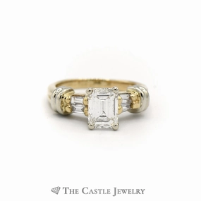 2.43cttw Emerald Cut Diamond Engagement Ring with Accents party accessory Vintage Style