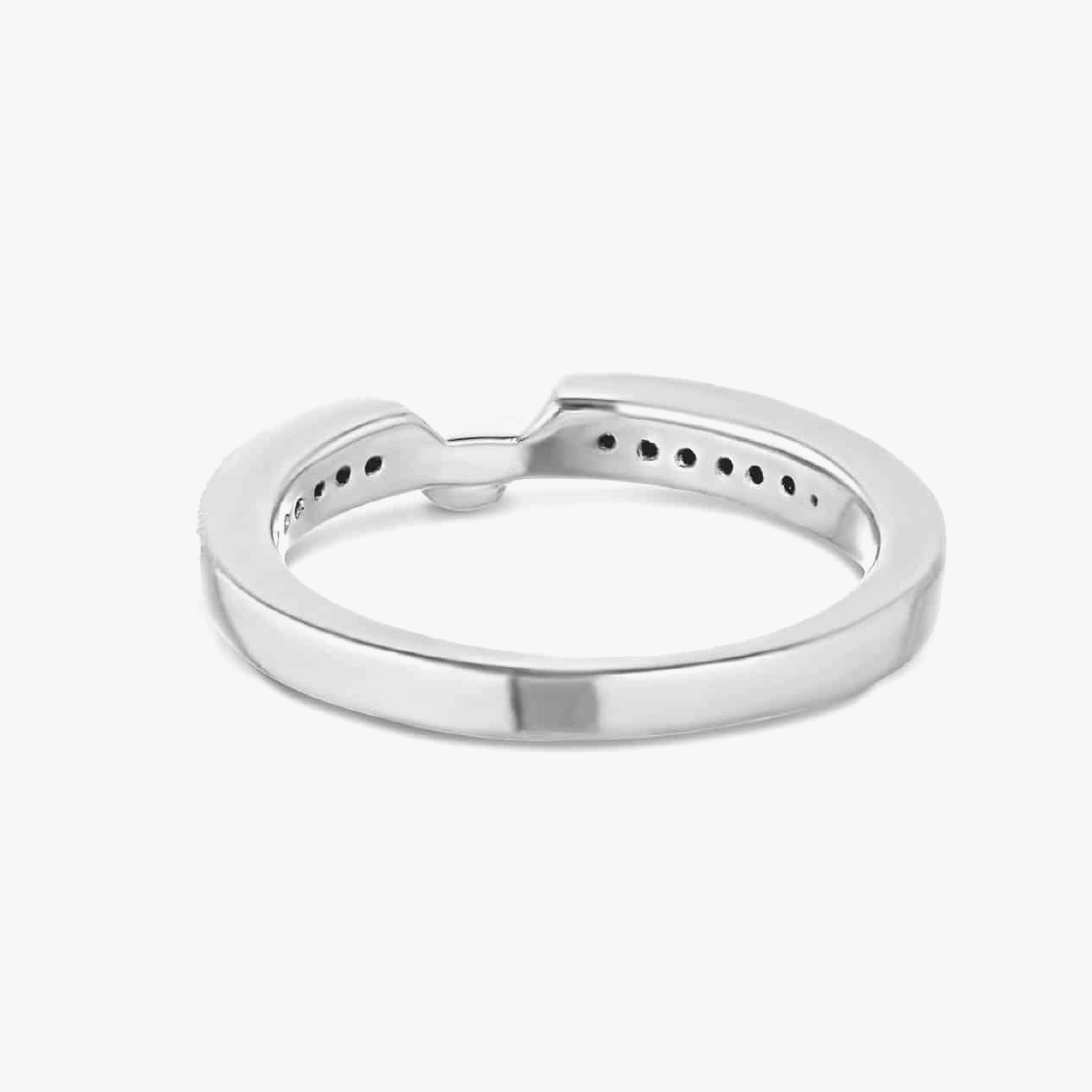 simple design Couple Matching Tiffany 1/8 ctw Round Lab Grown Diamond Milgrain Curved Band