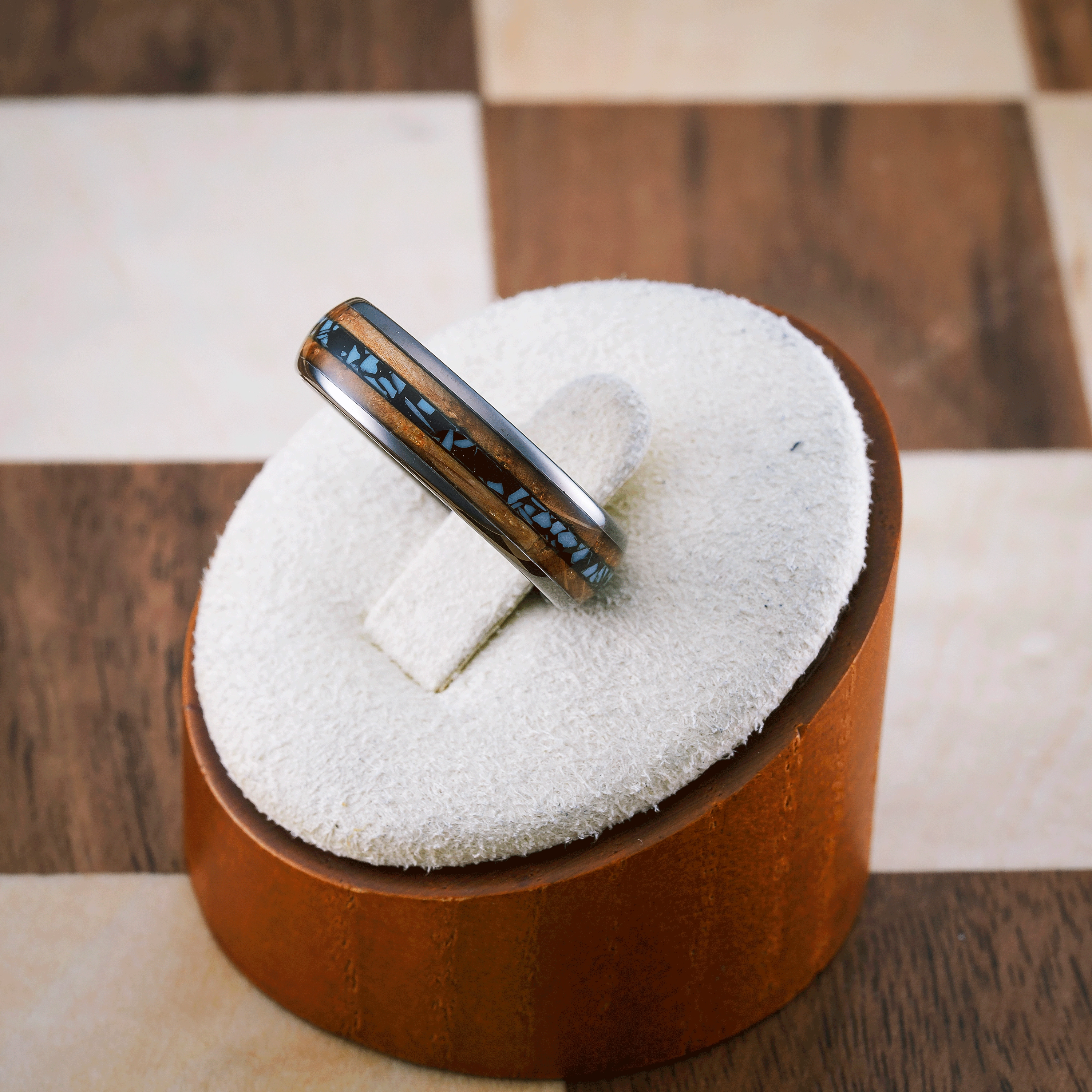 100S JEWELRY 6mm Gunmetal Tungsten Rings for Men & Women: Unique Turquoise & Whiskey Barrel Inlay - Durable Wedding, Engagement, Promise Band - Available in Sizes 6-13 Sparkling Decoration high-end design