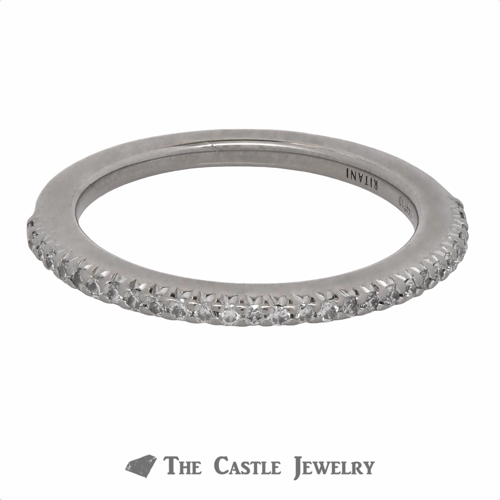 Luxury Accent Ritani Diamond Wedding Band Crafted in 18K White Gold