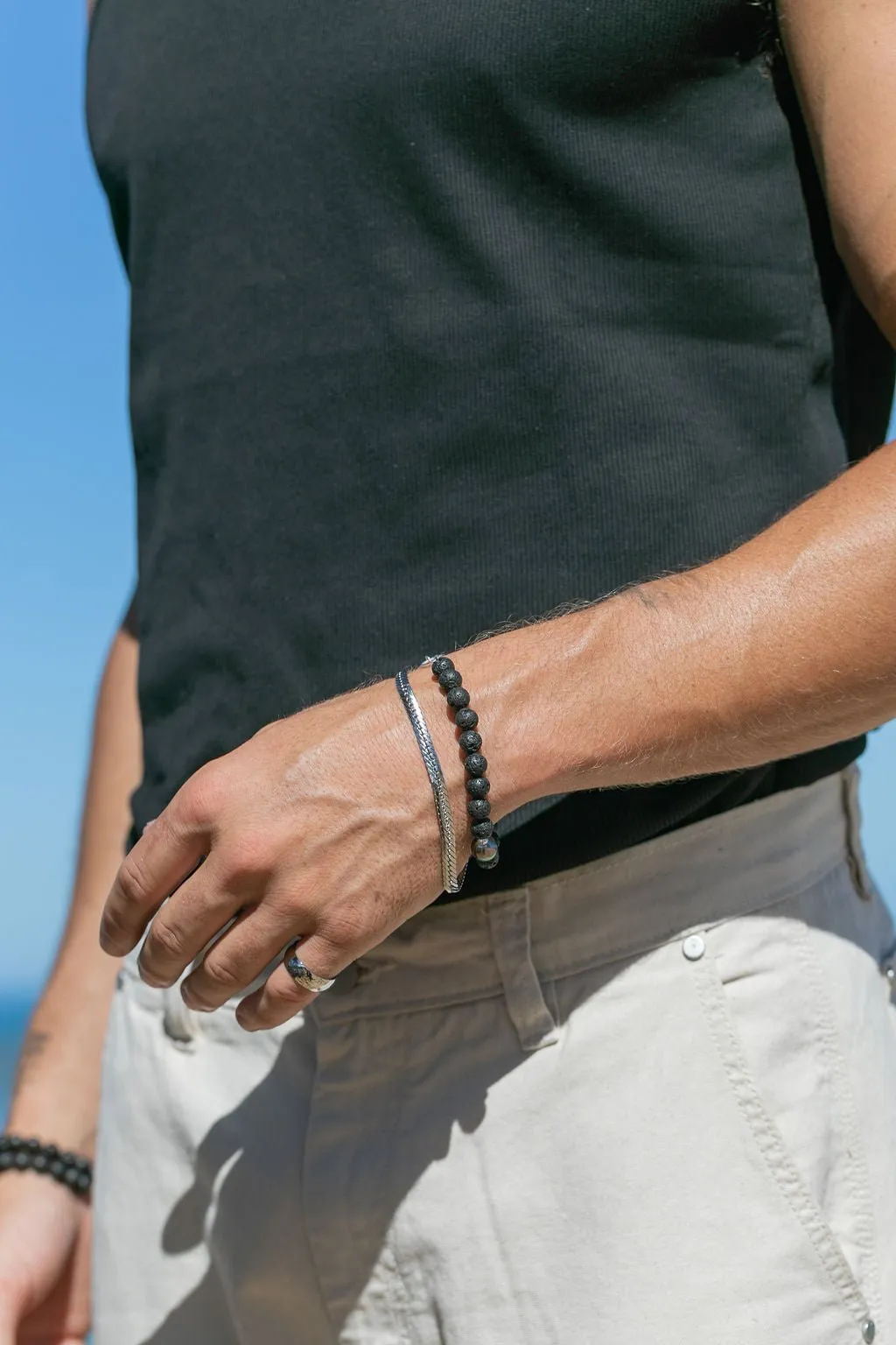 Flat Woven Men's Stainless Steel Bracelet - Aoloa