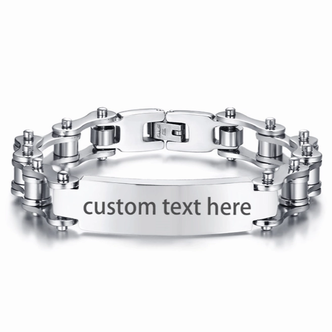 Cycolinks Custom 10mm Silver Personalised ID Bracelet Concept Origin