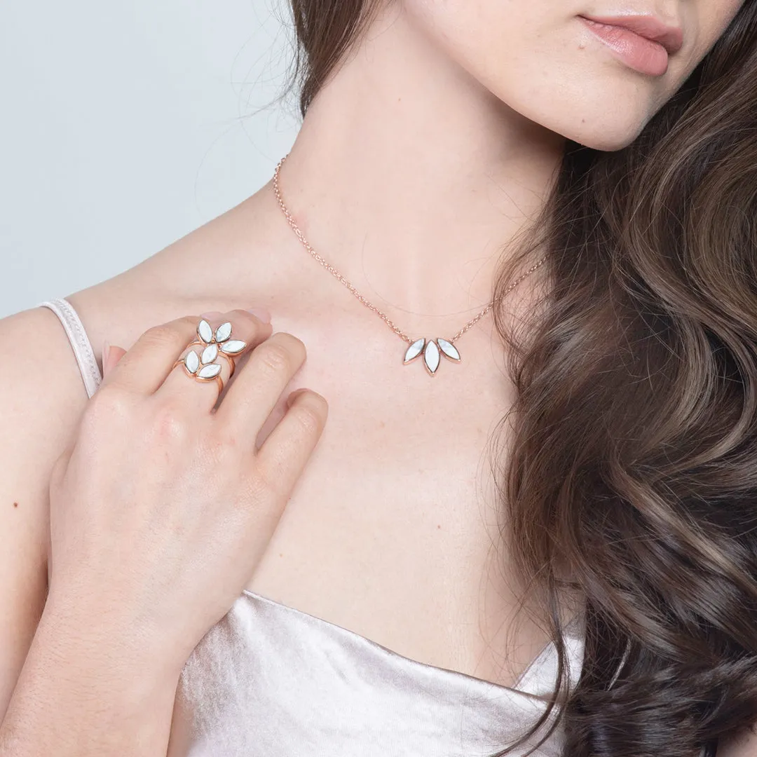 Floral Escape Magnesite Rose Gold Cocktail Ring