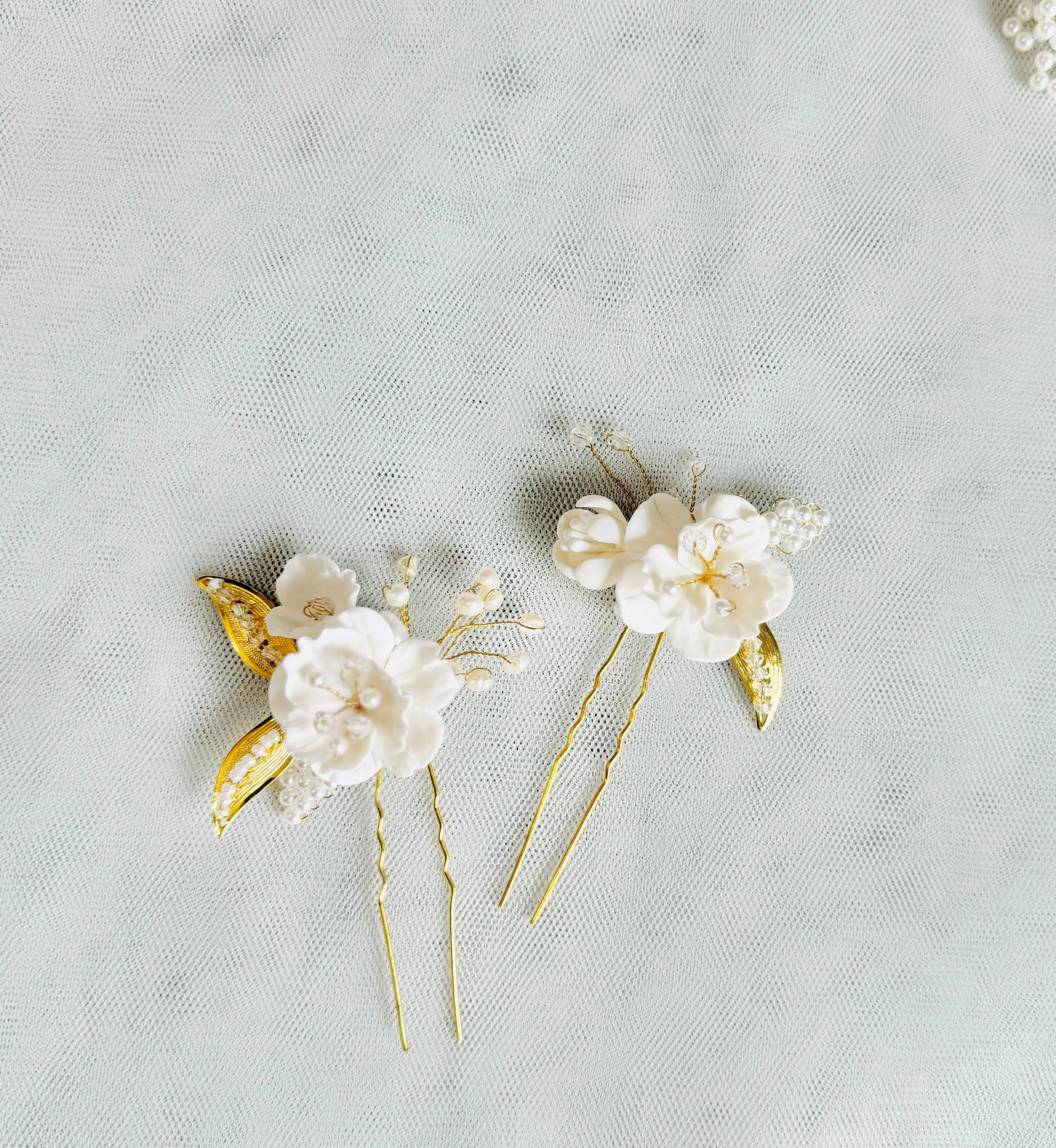 floral hair pin set of 2- BELINA- 24011
