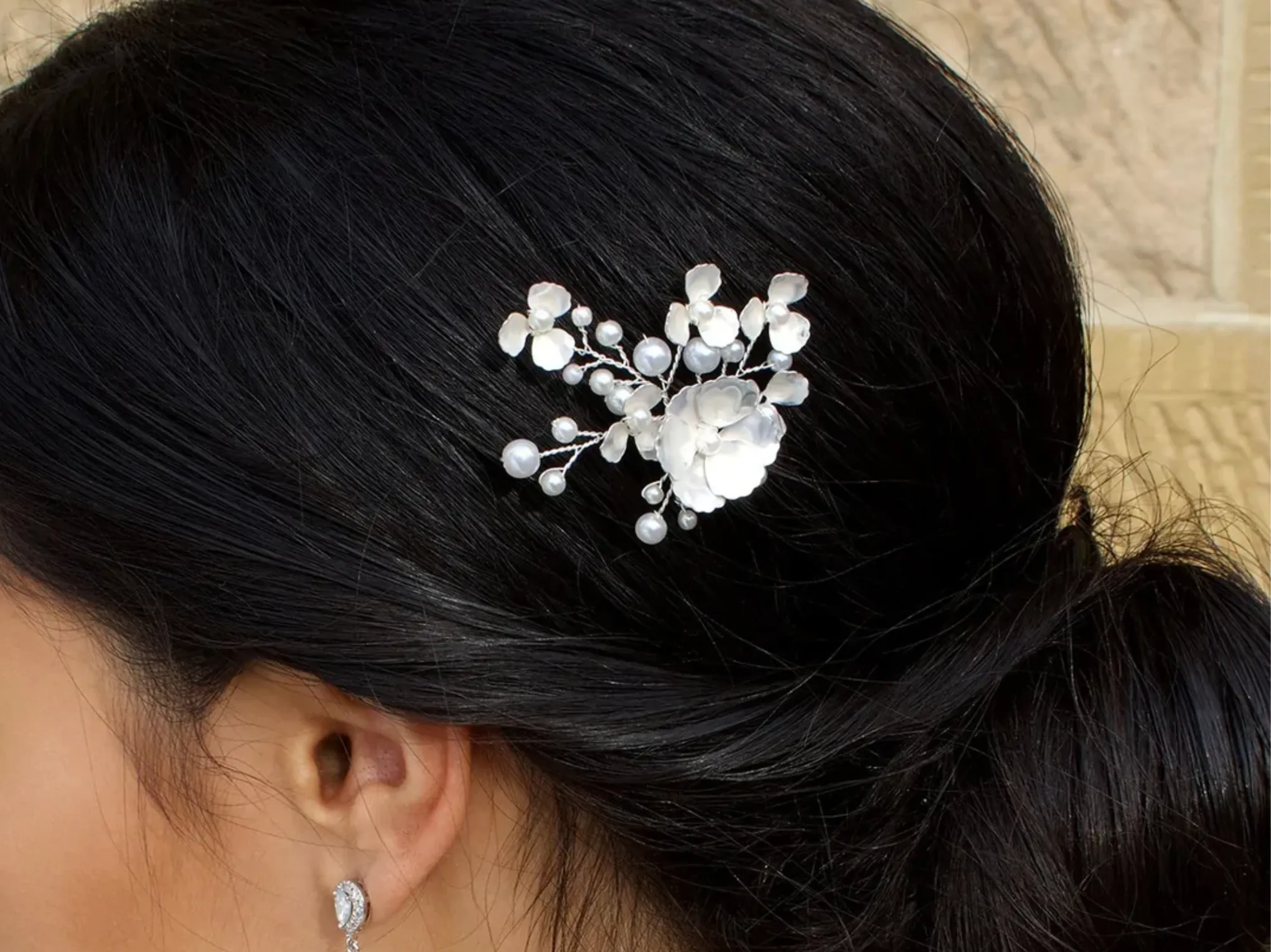 Floral Pearl - Bridal Hair Pin Trio