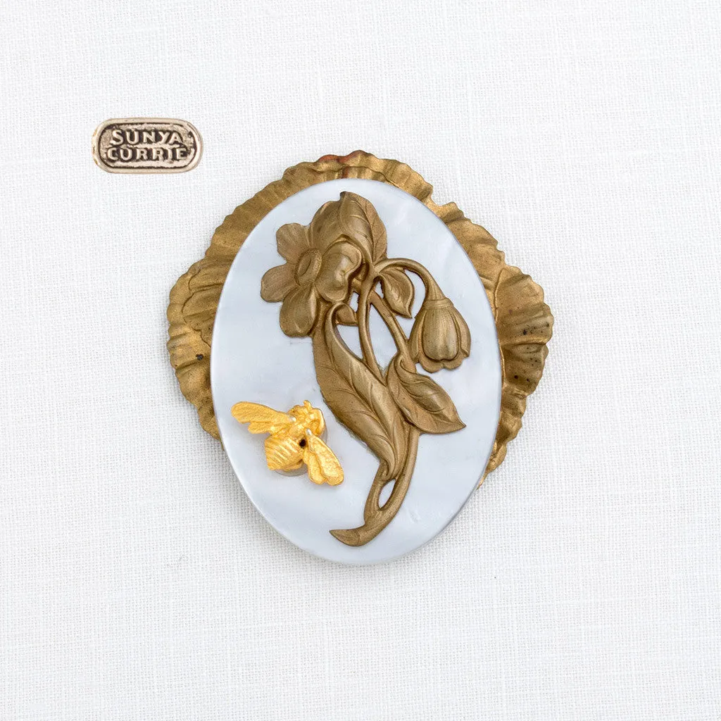 Flower and Bee pin