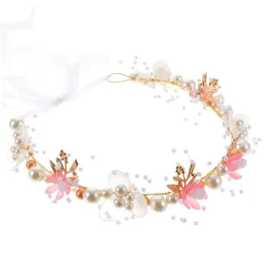 Flower Girl Headdress Flower Headband Light Pink Headband Elegant Design Wedding Hair Accessories for Girls