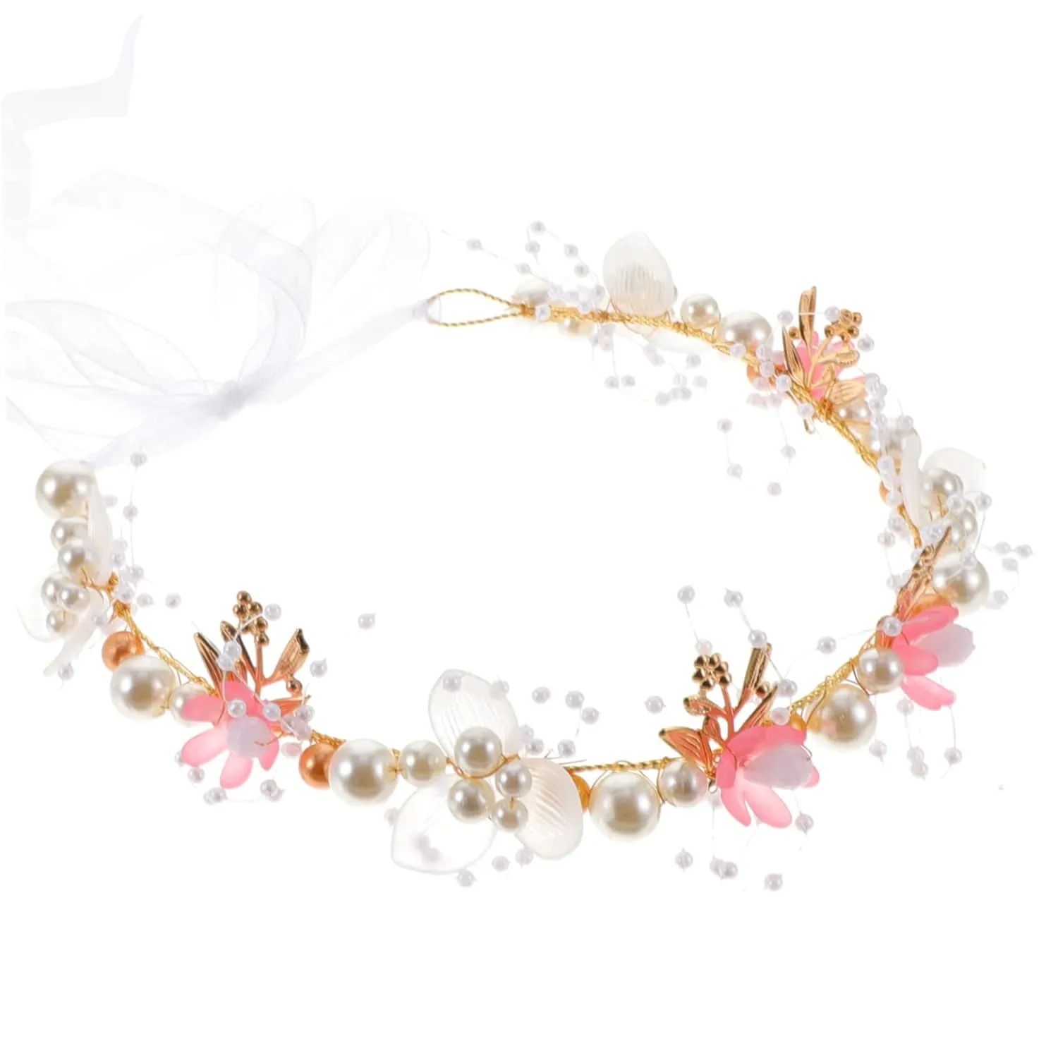 Flower Girl Headdress Flower Headband Light Pink Headband Elegant Design Wedding Hair Accessories for Girls
