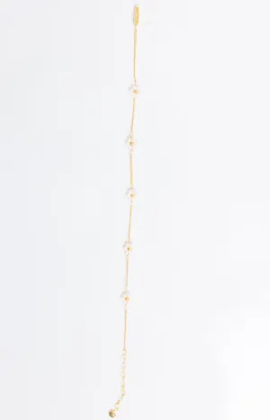 Flower Pearl Bracelet, GOLD