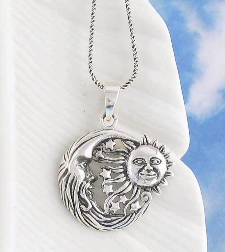 Flying Sun and Moon Pendant Locket Piece Winter Gift
